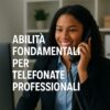 Professionista che utilizza il telefono in un ambiente di lavoro moderno