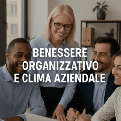 Gruppo di lavoratori in un ambiente che promuove il benessere organizzativo
