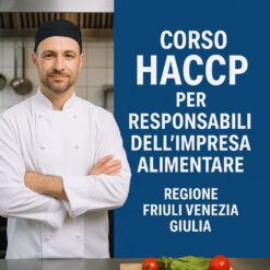 Professionista durante un corso di aggiornamento HACCP per la sicurezza alimentare