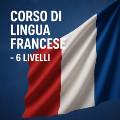 Studente che segue un corso di lingua francese online su pc