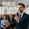 Professionista che espone idee durante un corso di comunicazione in pubblico