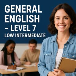 Studente che segue un corso di inglese intermedio per migliorare la fluidità linguistica
