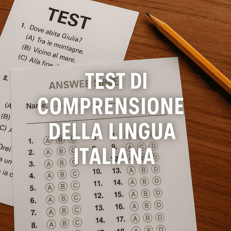 TEST DI COMPRENSIONE DELLA LINGUA ITALIANA