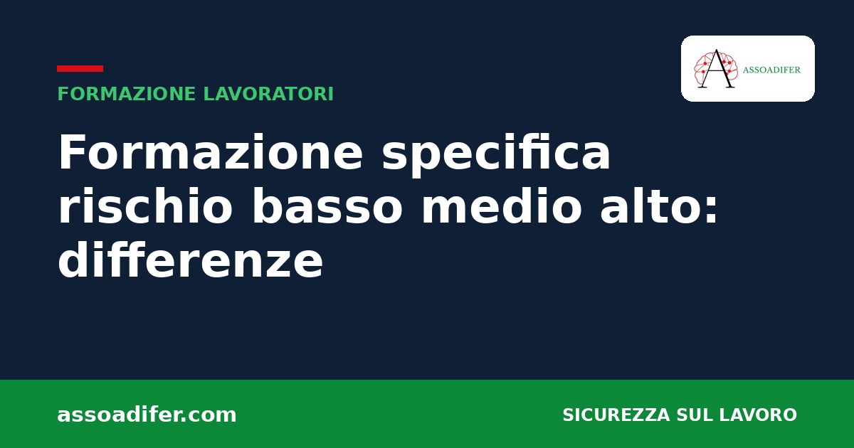 Formazione specifica per rischio basso, medio e alto in base al codice ATECO